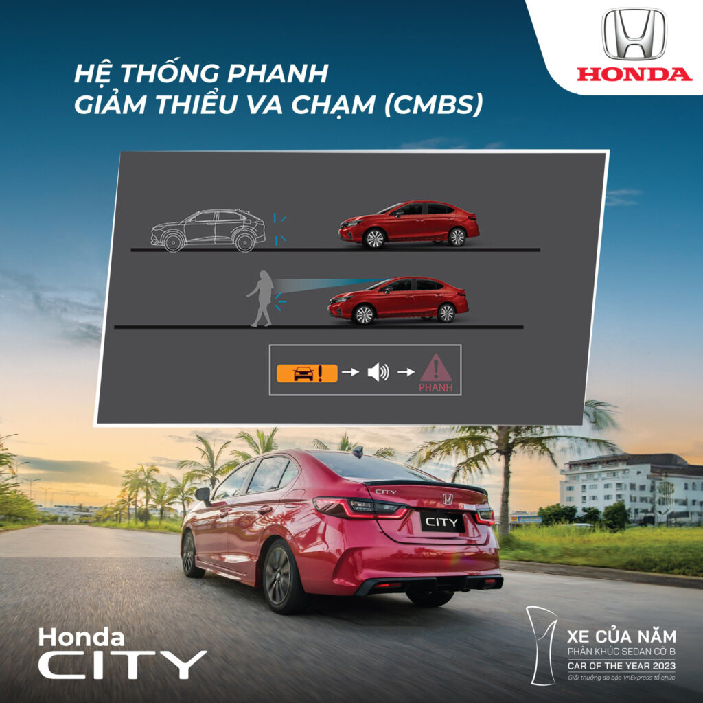 Honda Sensing - Hệ thống phanh giảm thiểu va chạm (CMBS)