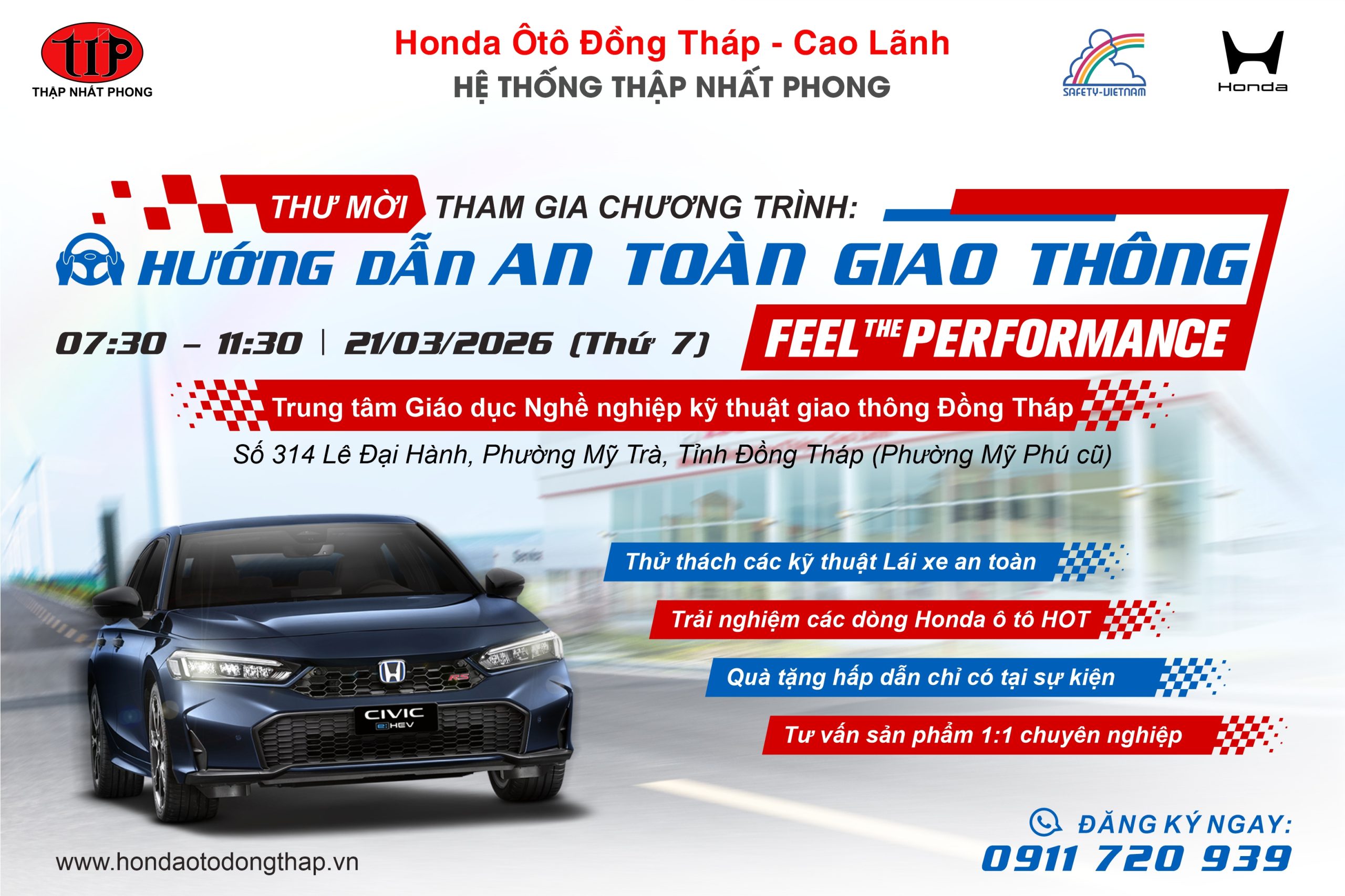 CHƯƠNG TRÌNH: AN TOÀN GIAO THÔNG & HƯỚNG DẪN LÁI XE AN TOÀN TẠI ĐỒNG THÁP