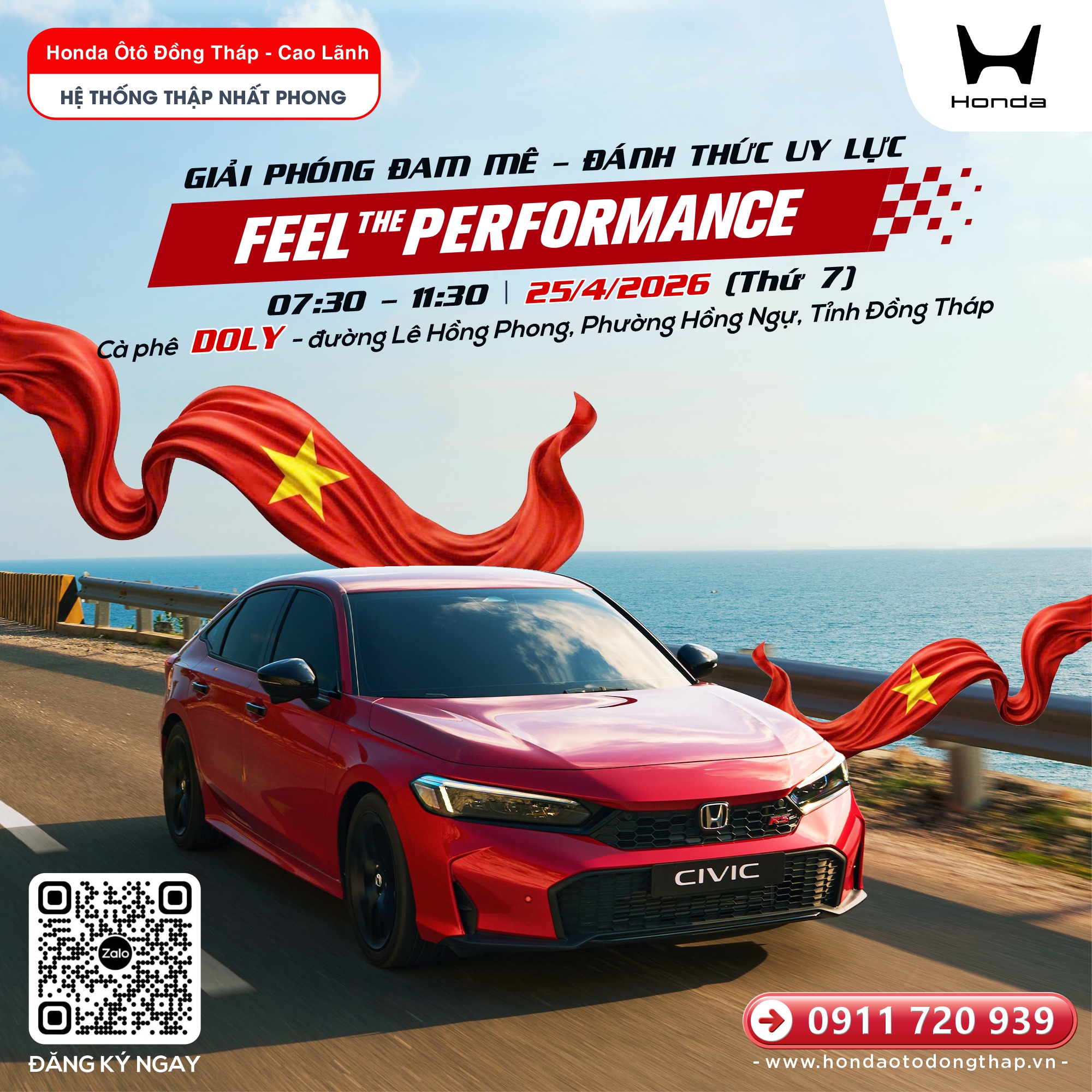 Sự kiện 𝙁𝙚𝙚𝙡 𝙏𝙝𝙚 𝙋𝙚𝙧𝙛𝙤𝙧𝙢𝙖𝙣𝙘𝙚🏁 Lái thử các dòng ô tô Honda mới nhất, các mẫu xe Hybrid tiết kiệm – vận hành mượt mà – đầy tiện nghi.