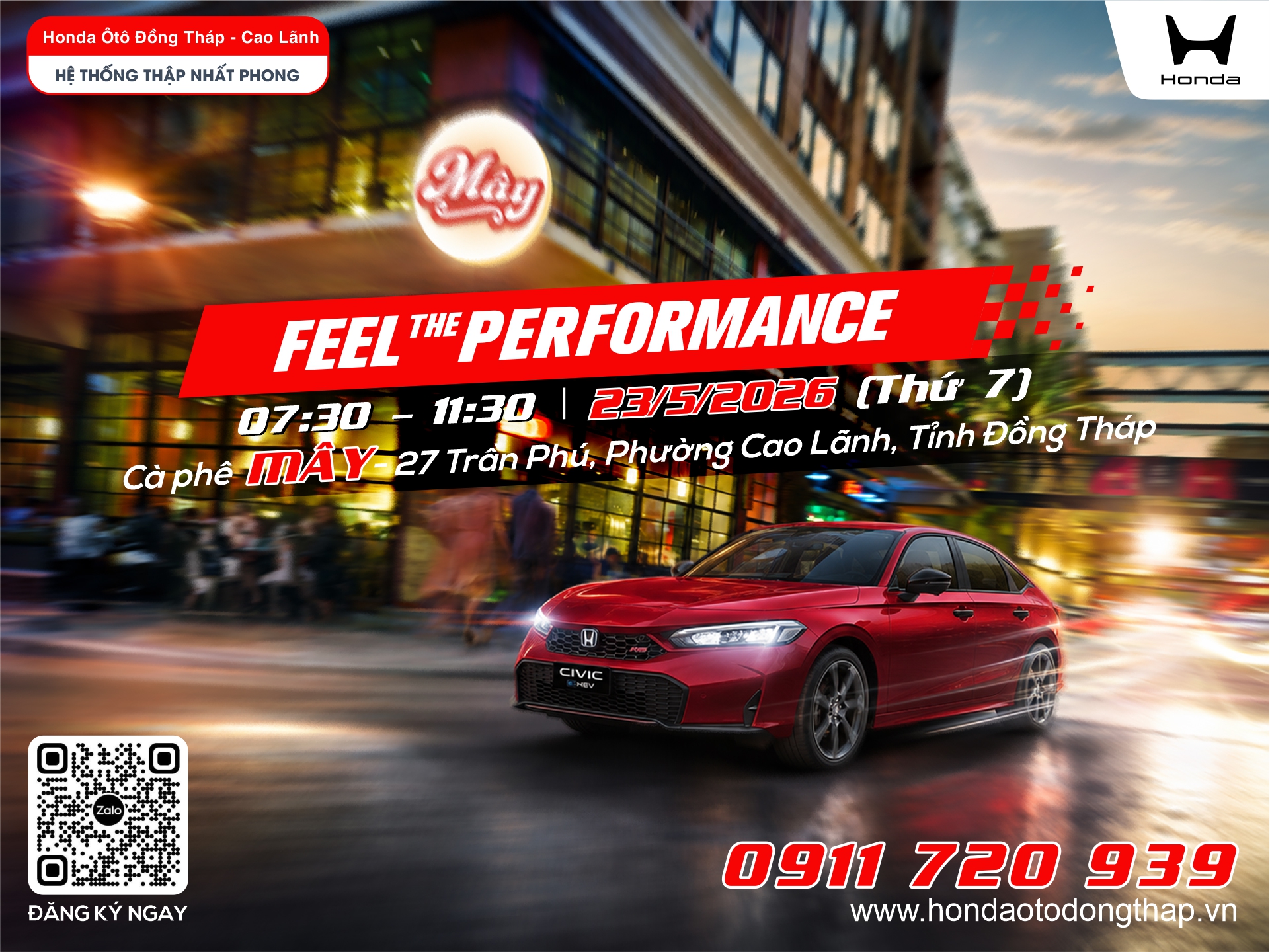Khám phá sự kiện lái thử Honda Hybrid tại Mây Trần Phú Cao Lãnh với nhiều ưu đãi hấp dẫn, trải nghiệm công nghệ tiết kiệm nhiên liệu, vận hành mạnh mẽ và nhận quà tặng giá trị khi tham gia.